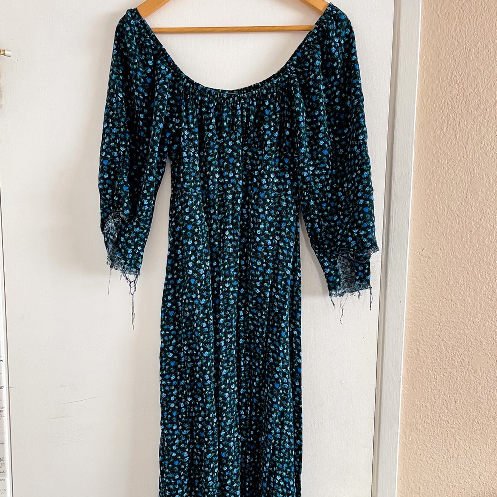 Blue floral maxi dress